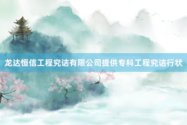 龙达恒信工程究诘有限公司提供专科工程究诘行状